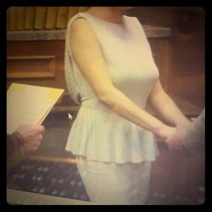 Windsor peplum open back dress